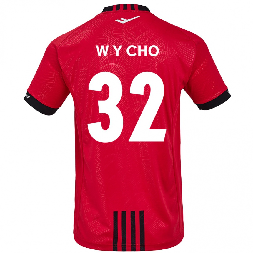 Niño Fútbol Camiseta Young-Wook Cho #32 Negro Rojo 1ª Equipación 2024/25 Argentina