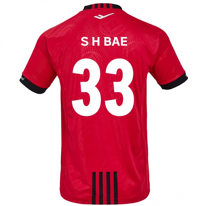 Niño Fútbol Camiseta Hyun-Seo Bae #33 Negro Rojo 1ª Equipación 2024/25 Argentina