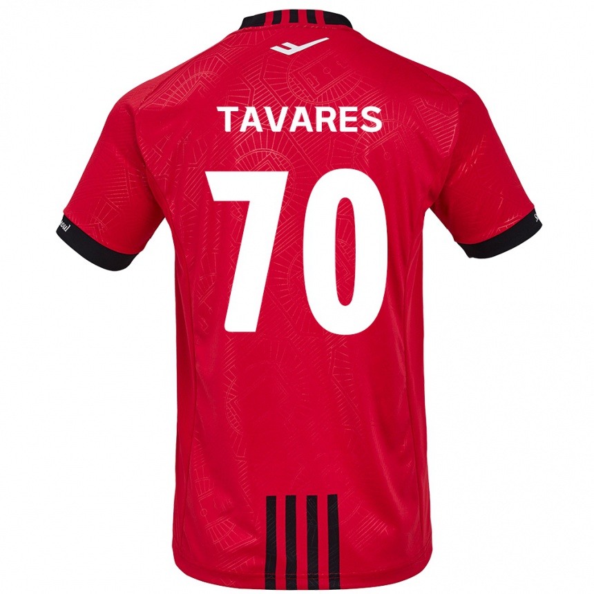 Niño Fútbol Camiseta Ronaldo Tavares #70 Negro Rojo 1ª Equipación 2024/25 Argentina