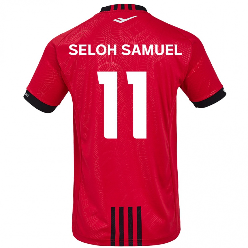 Niño Fútbol Camiseta Gbato Seloh Samuel #11 Negro Rojo 1ª Equipación 2024/25 Argentina