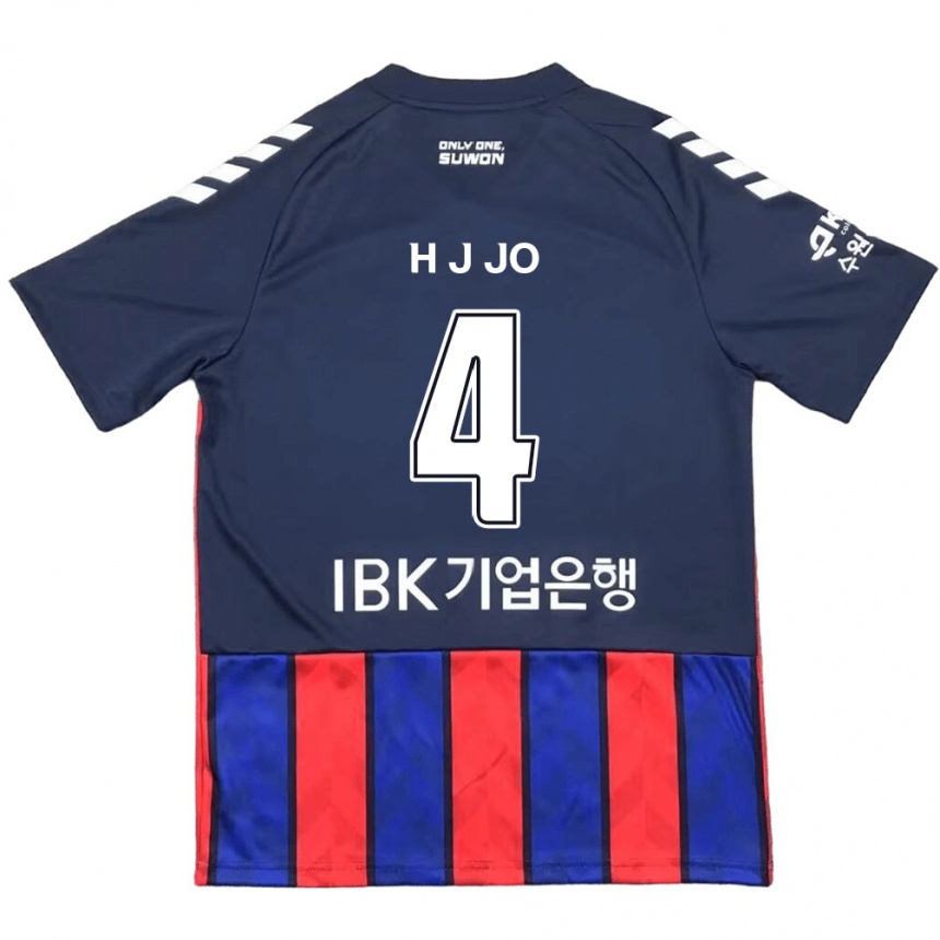 Niño Fútbol Camiseta Jun-Hyun Jo #4 Azul Rojo 1ª Equipación 2024/25 Argentina