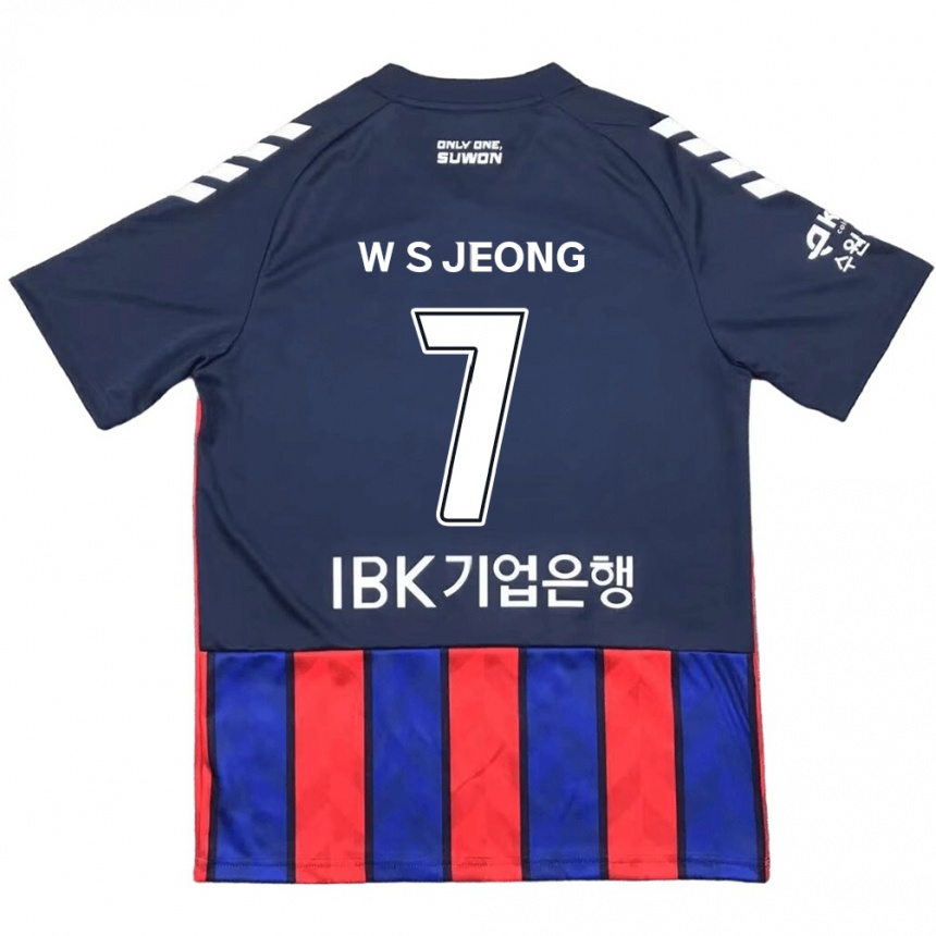 Niño Fútbol Camiseta Seung-Won Jeong #7 Azul Rojo 1ª Equipación 2024/25 Argentina