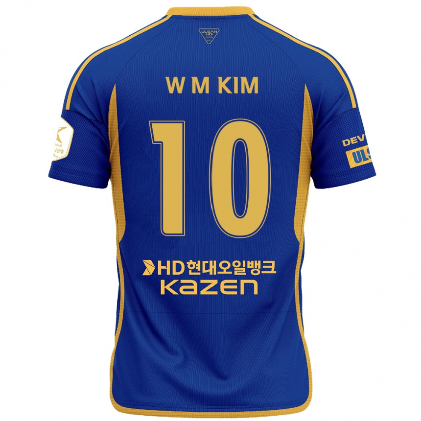 Niño Fútbol Camiseta Min-Woo Kim #10 Azul Amarillo 1ª Equipación 2024/25 Argentina