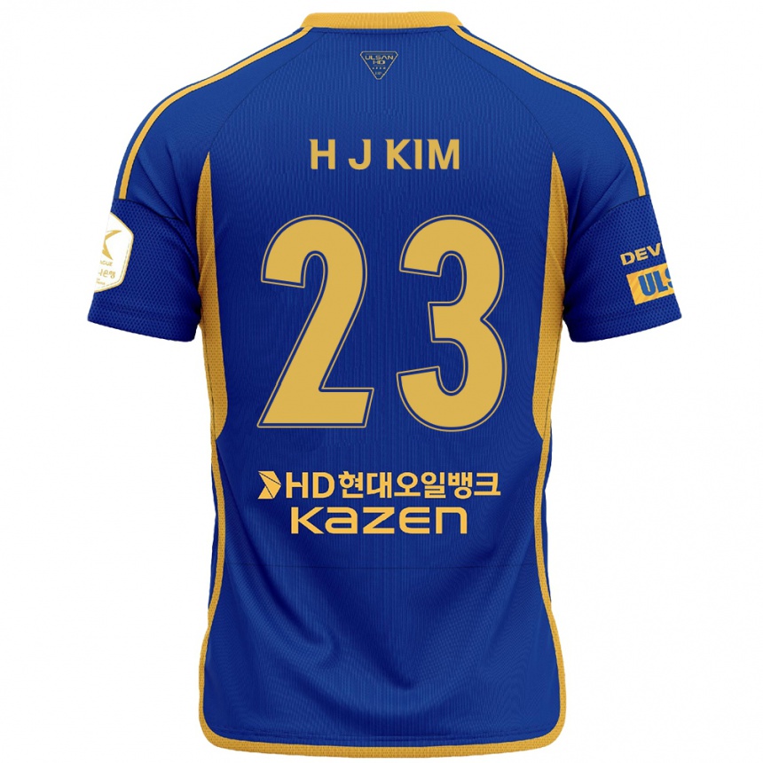 Niño Fútbol Camiseta Ju-Hwan Kim #23 Azul Amarillo 1ª Equipación 2024/25 Argentina