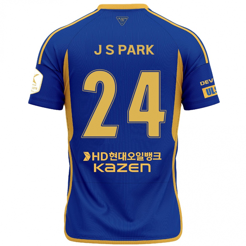 Niño Fútbol Camiseta Sang-Jun Park #24 Azul Amarillo 1ª Equipación 2024/25 Argentina