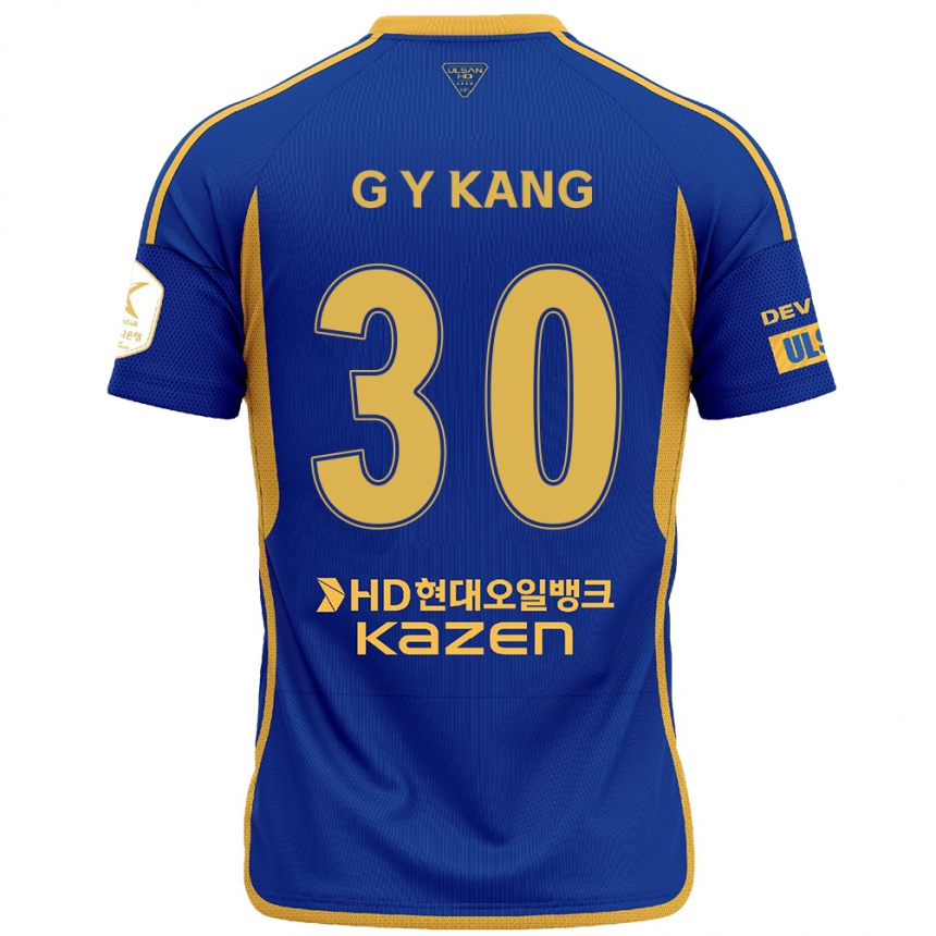 Niño Fútbol Camiseta Yun-Gu Kang #30 Azul Amarillo 1ª Equipación 2024/25 Argentina