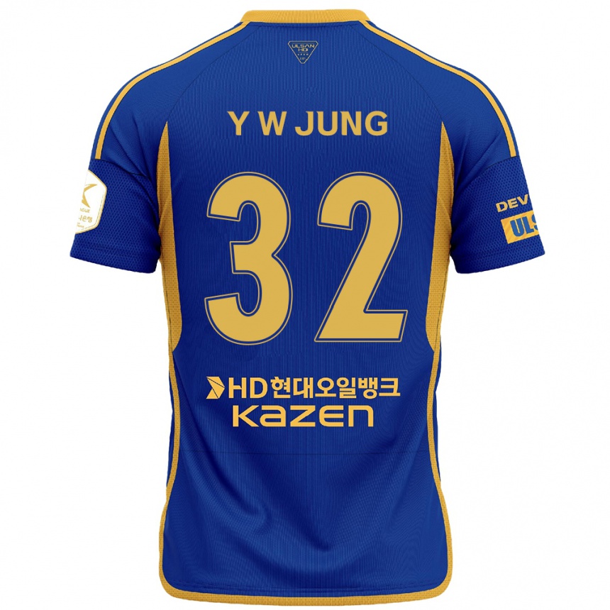 Niño Fútbol Camiseta Woo-Young Jung #32 Azul Amarillo 1ª Equipación 2024/25 Argentina