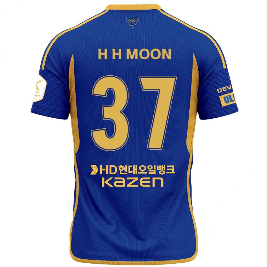 Niño Fútbol Camiseta Hyeon-Ho Moon #37 Azul Amarillo 1ª Equipación 2024/25 Argentina