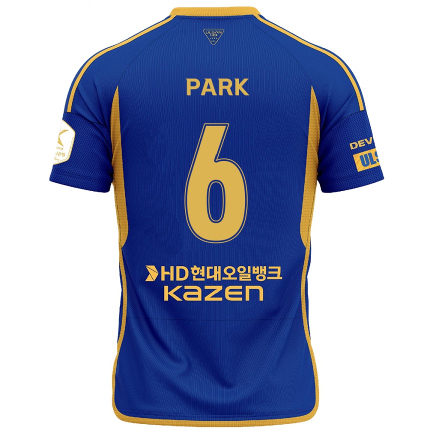 Niño Fútbol Camiseta Jun Park #6 Azul Amarillo 1ª Equipación 2024/25 Argentina