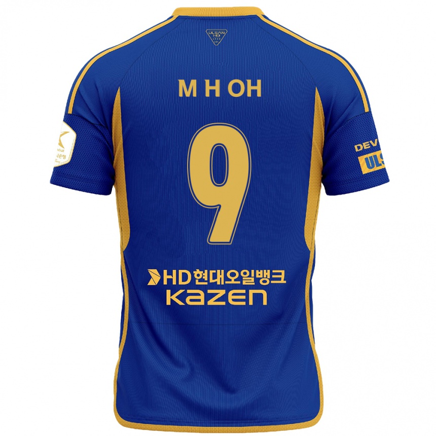 Niño Fútbol Camiseta Hyun-Min Oh #9 Azul Amarillo 1ª Equipación 2024/25 Argentina