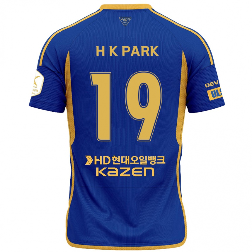 Niño Fútbol Camiseta Kang-Hyun Park #19 Azul Amarillo 1ª Equipación 2024/25 Argentina