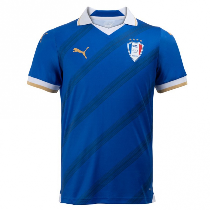 Niño Fútbol Camiseta Shi-Yeong Lee #27 Azul Blanco 1ª Equipación 2024/25 Argentina