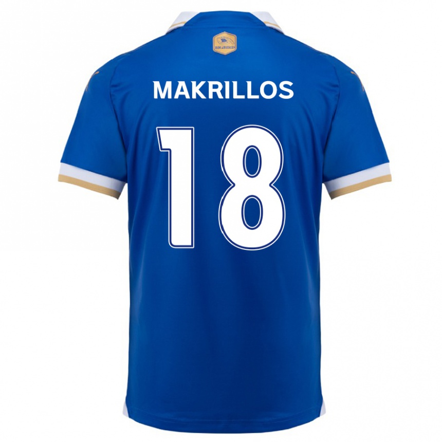 Niño Fútbol Camiseta Peter Makrillos #18 Azul Blanco 1ª Equipación 2024/25 Argentina