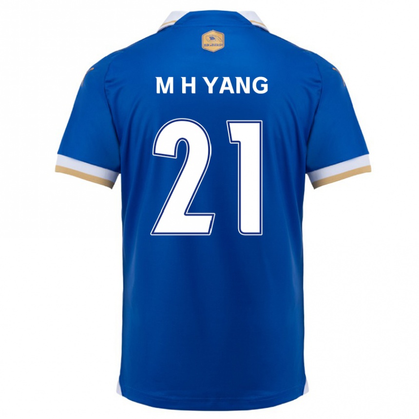 Niño Fútbol Camiseta Hyung-Mo Yang #21 Azul Blanco 1ª Equipación 2024/25 Argentina