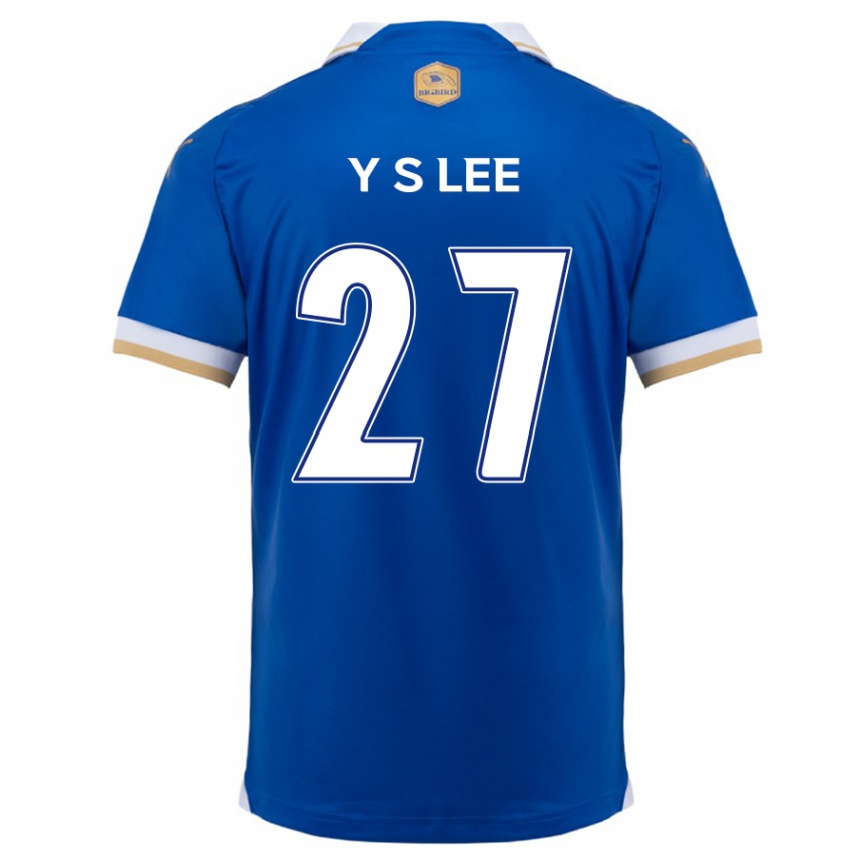 Niño Fútbol Camiseta Shi-Yeong Lee #27 Azul Blanco 1ª Equipación 2024/25 Argentina