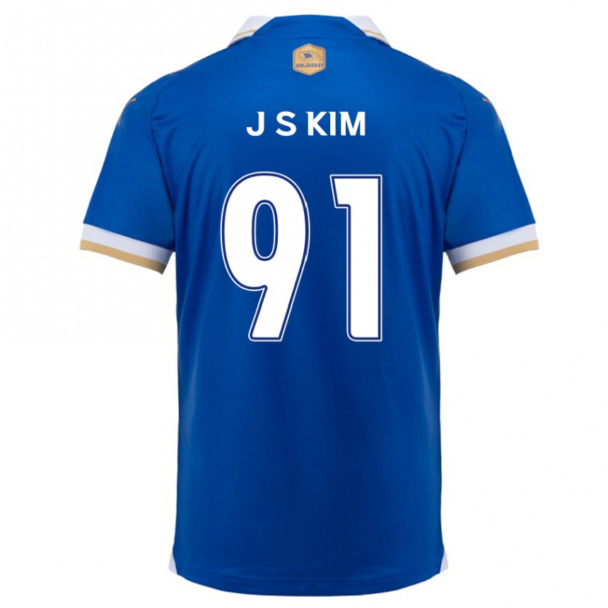 Niño Fútbol Camiseta Seong-Ju Kim #91 Azul Blanco 1ª Equipación 2024/25 Argentina