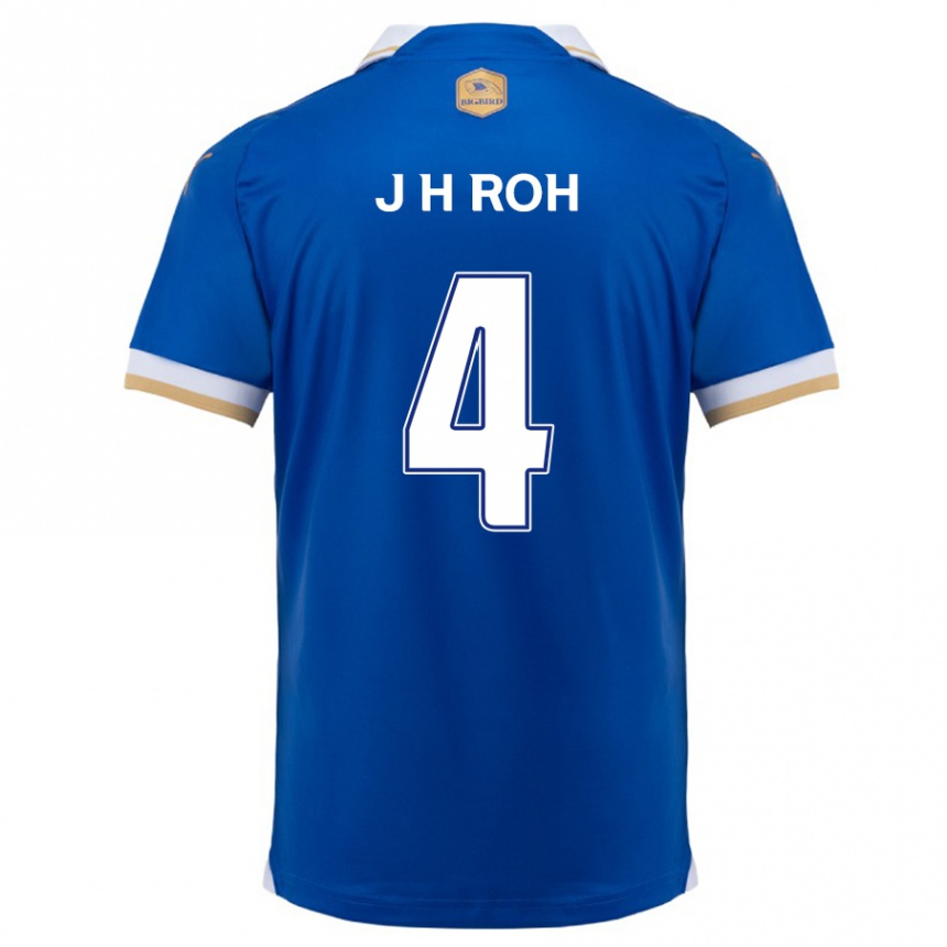 Niño Fútbol Camiseta Hyun-Jun Roh #4 Azul Blanco 1ª Equipación 2024/25 Argentina