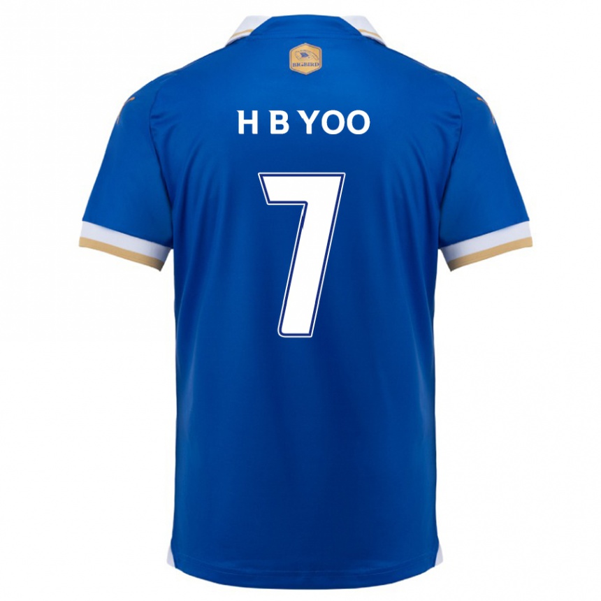 Niño Fútbol Camiseta Byung-Heon Yoo #7 Azul Blanco 1ª Equipación 2024/25 Argentina