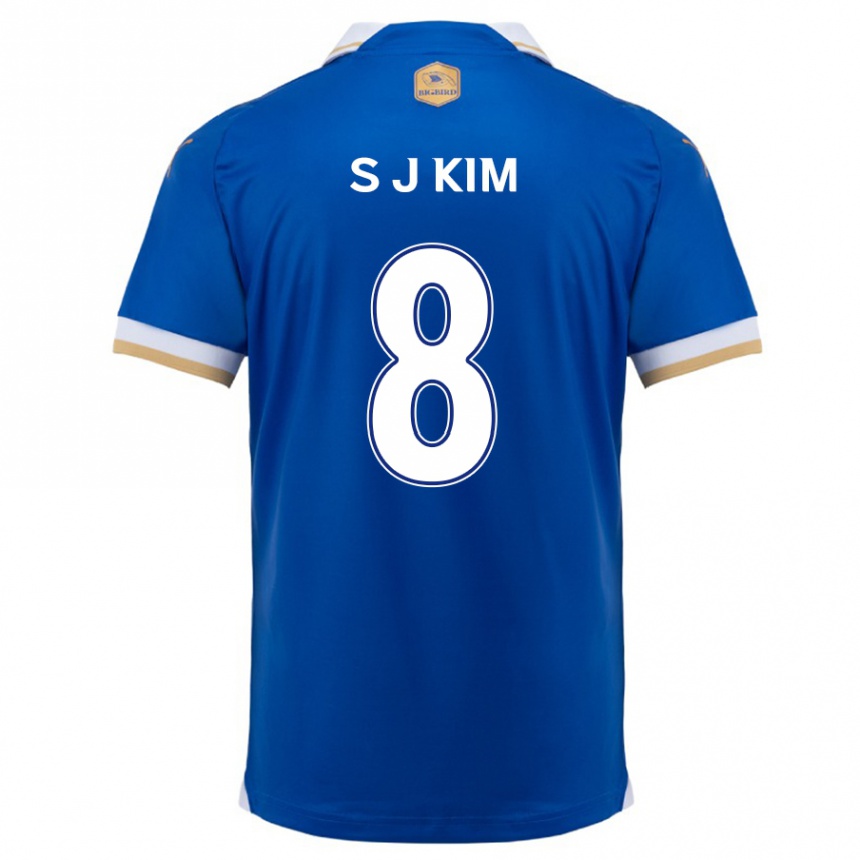 Niño Fútbol Camiseta Ji-Sung Kim #8 Azul Blanco 1ª Equipación 2024/25 Argentina