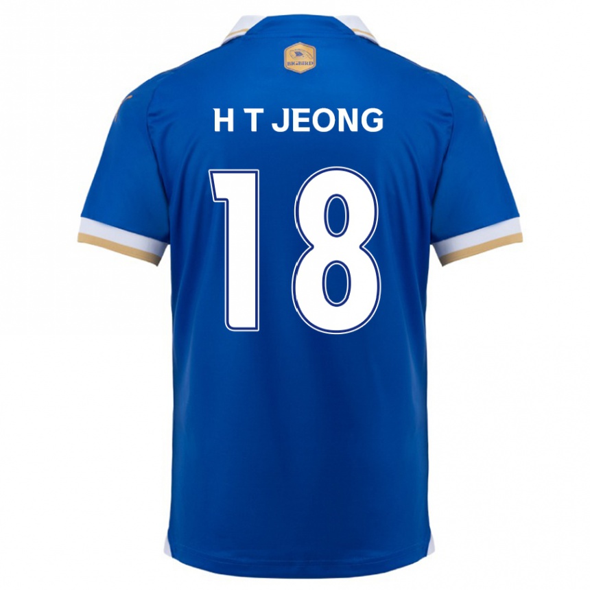 Niño Fútbol Camiseta Tae-Hwan Jeong #18 Azul Blanco 1ª Equipación 2024/25 Argentina