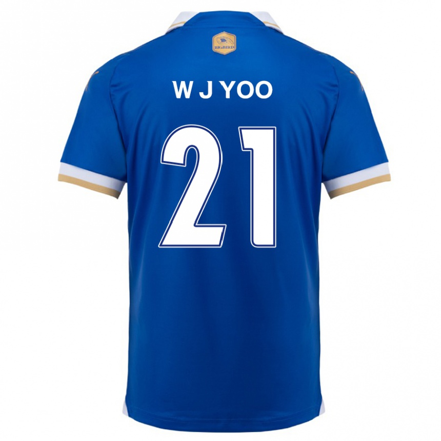 Niño Fútbol Camiseta Jin-Wook Yoo #21 Azul Blanco 1ª Equipación 2024/25 Argentina