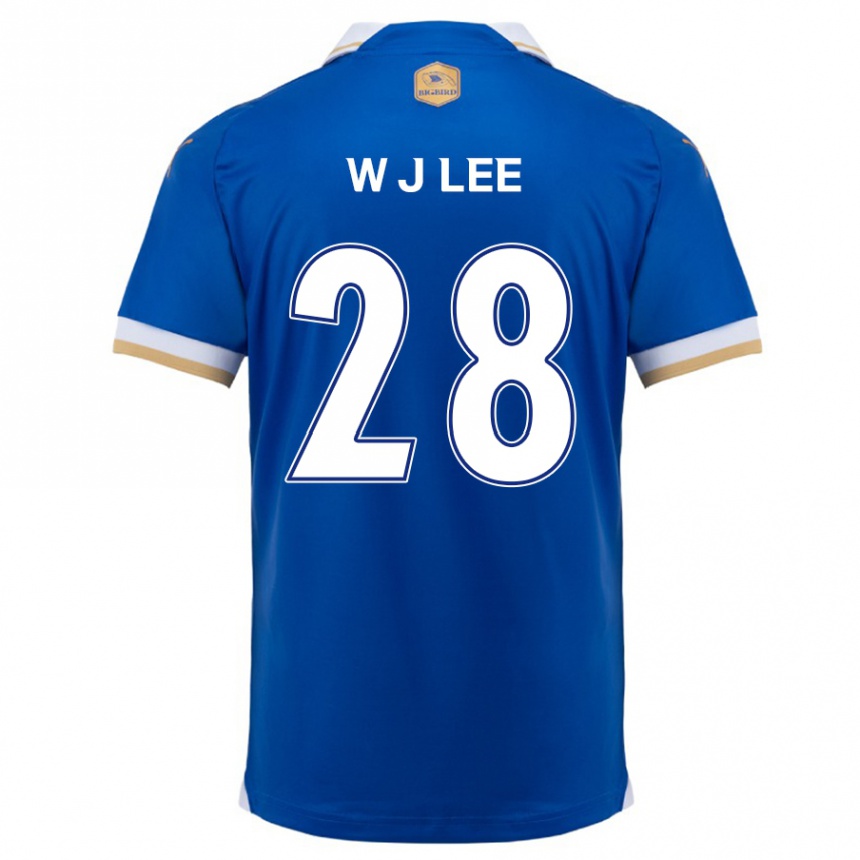 Niño Fútbol Camiseta Jun-Woo Lee #28 Azul Blanco 1ª Equipación 2024/25 Argentina