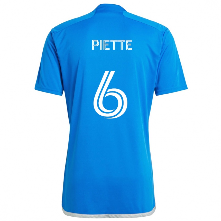 Niño Fútbol Camiseta Samuel Piette #6 Azul Blanco 1ª Equipación 2024/25 Argentina