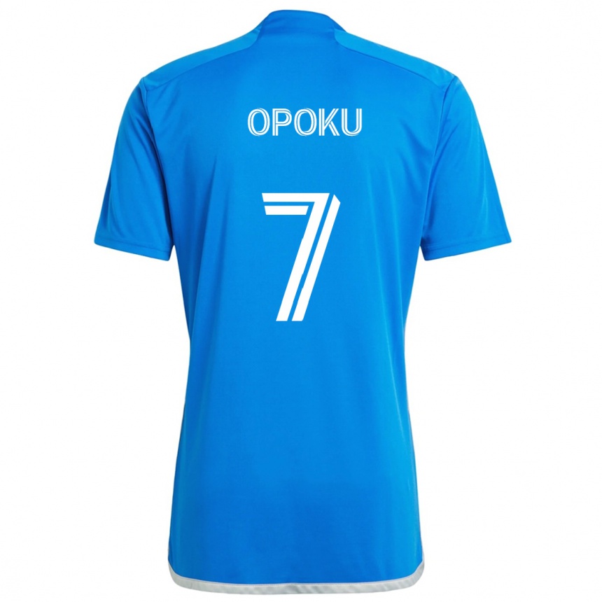 Niño Fútbol Camiseta Kwadwo Opoku #7 Azul Blanco 1ª Equipación 2024/25 Argentina