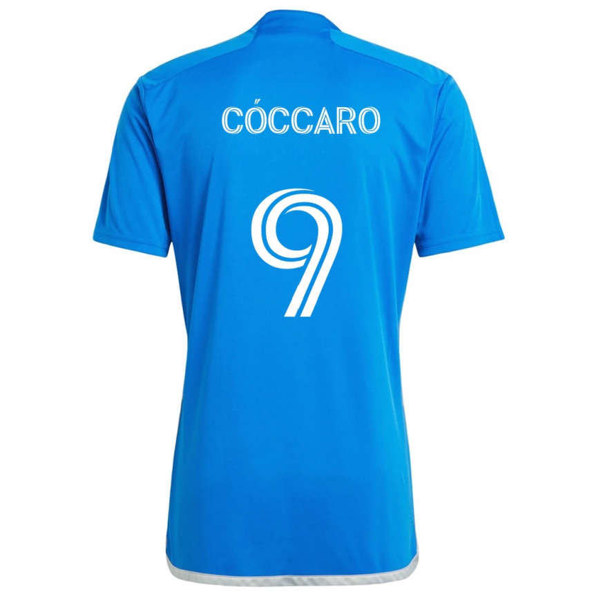 Niño Fútbol Camiseta Matías Cóccaro #9 Azul Blanco 1ª Equipación 2024/25 Argentina