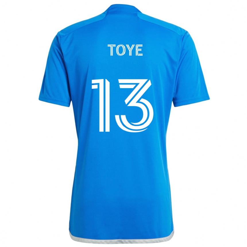 Niño Fútbol Camiseta Mason Toye #13 Azul Blanco 1ª Equipación 2024/25 Argentina