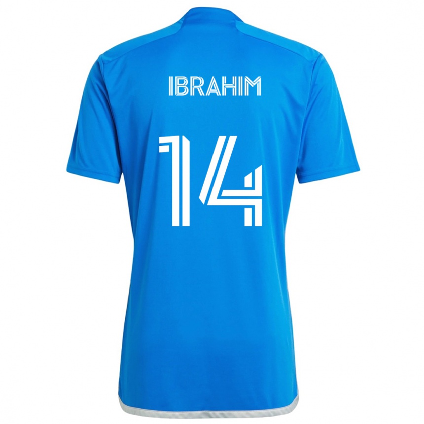 Niño Fútbol Camiseta Sunusi Ibrahim #14 Azul Blanco 1ª Equipación 2024/25 Argentina