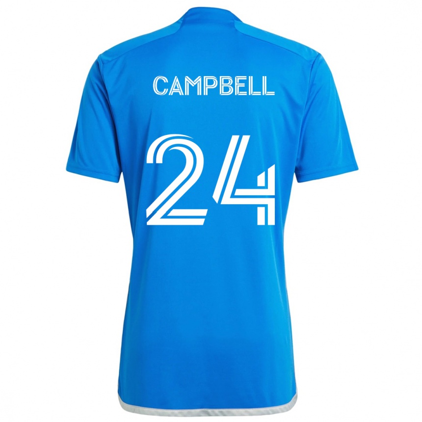 Niño Fútbol Camiseta George Campbell #24 Azul Blanco 1ª Equipación 2024/25 Argentina