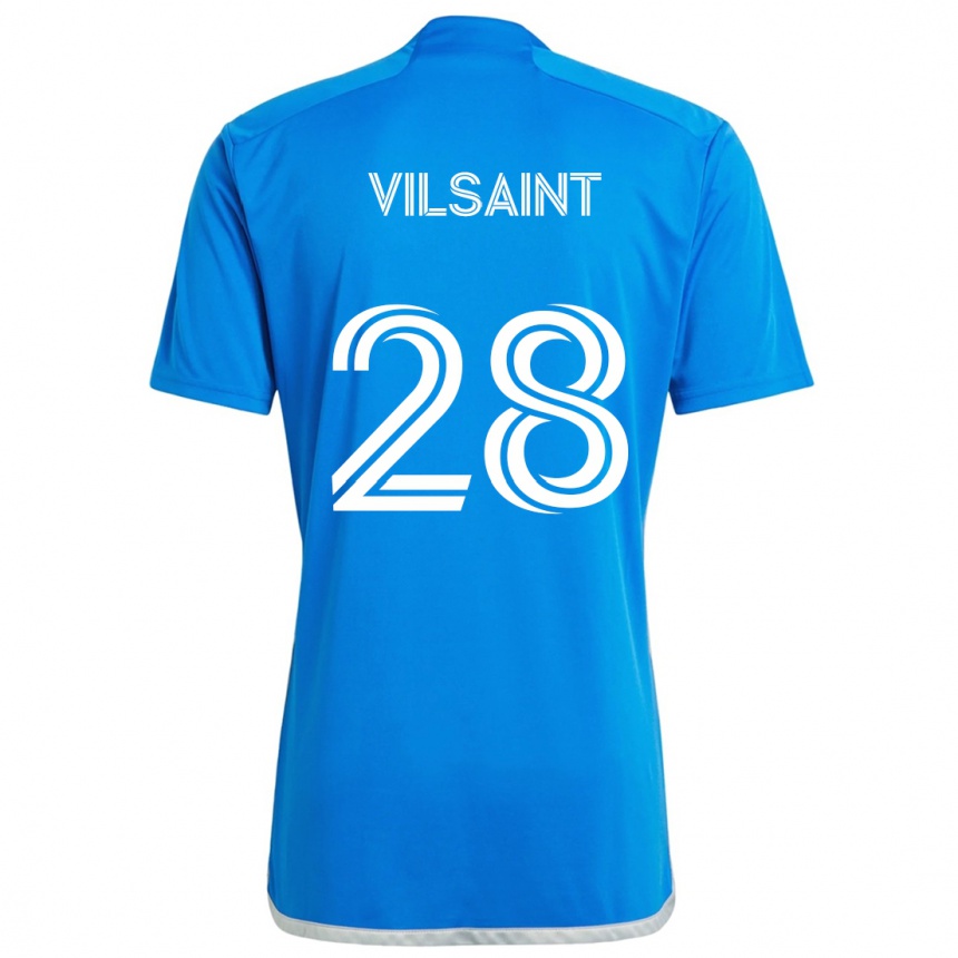 Niño Fútbol Camiseta Jules-Anthony Vilsaint #28 Azul Blanco 1ª Equipación 2024/25 Argentina