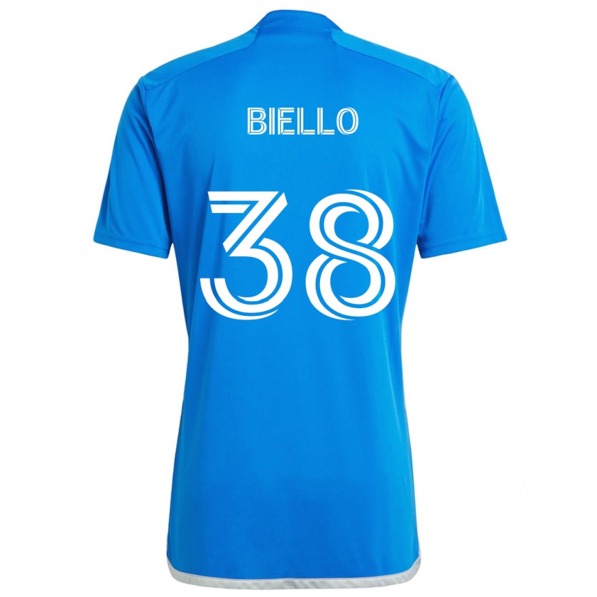 Niño Fútbol Camiseta Alessandro Biello #38 Azul Blanco 1ª Equipación 2024/25 Argentina