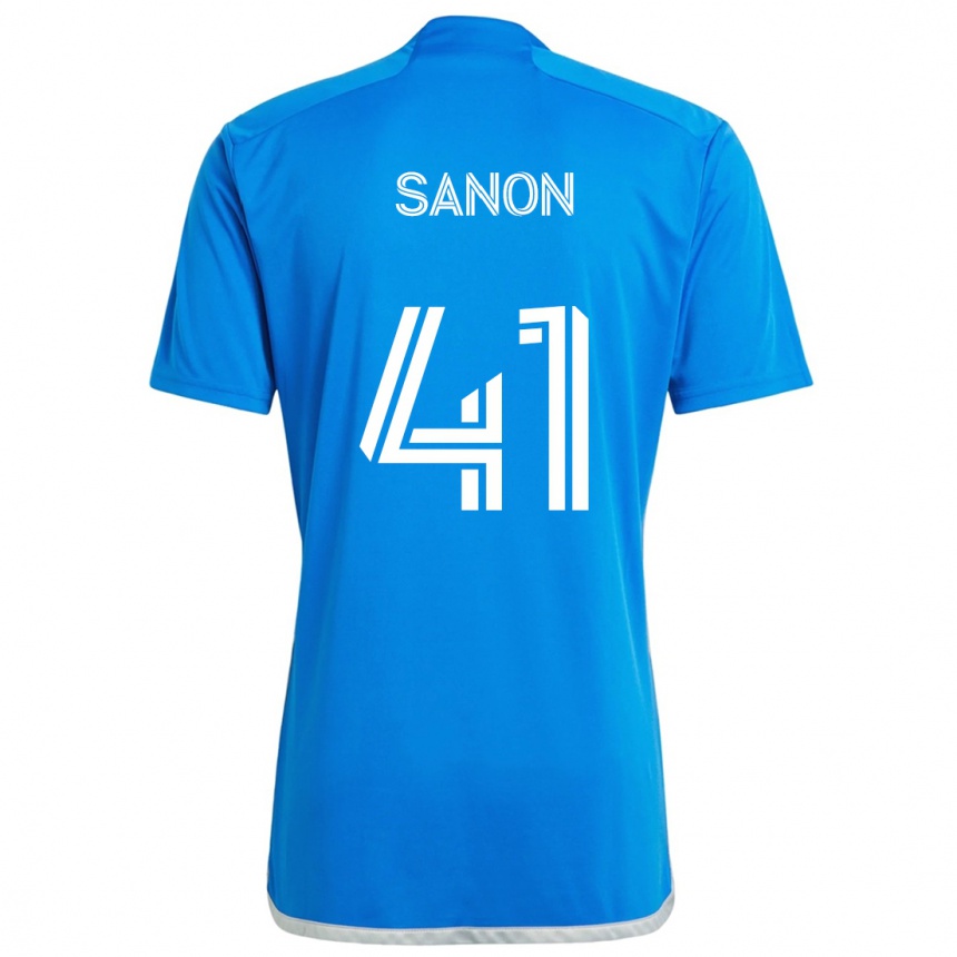 Niño Fútbol Camiseta Jérémy Sanon #41 Azul Blanco 1ª Equipación 2024/25 Argentina