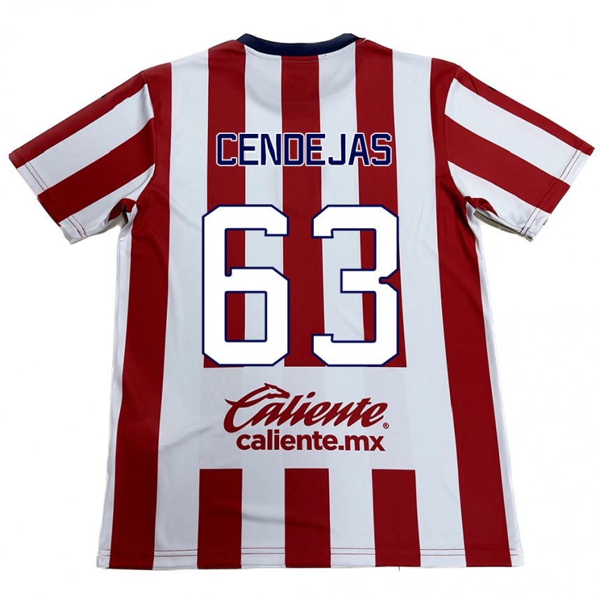 Niño Fútbol Camiseta Matías Cendejas #63 Rojo Blanco 1ª Equipación 2024/25 Argentina