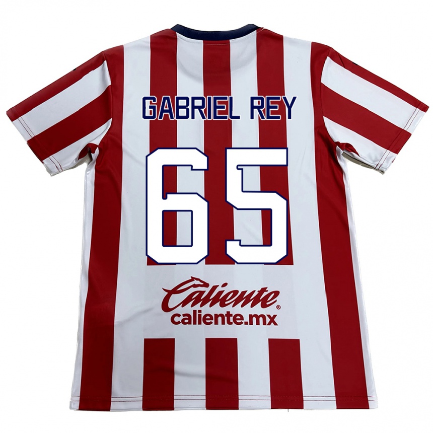 Niño Fútbol Camiseta Luis Gabriel Rey #65 Rojo Blanco 1ª Equipación 2024/25 Argentina