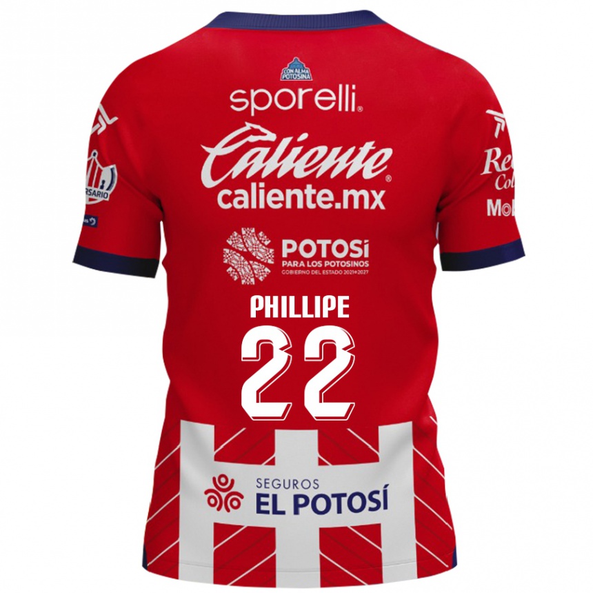 Niño Fútbol Camiseta Yan Phillipe #22 Rojo Blanco 1ª Equipación 2024/25 Argentina