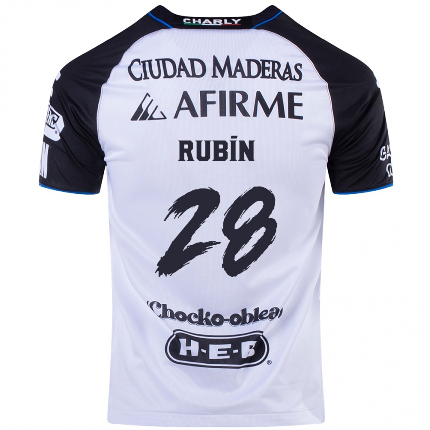 Niño Fútbol Camiseta Rubio Rubín #28 Azul Negro 1ª Equipación 2024/25 Argentina