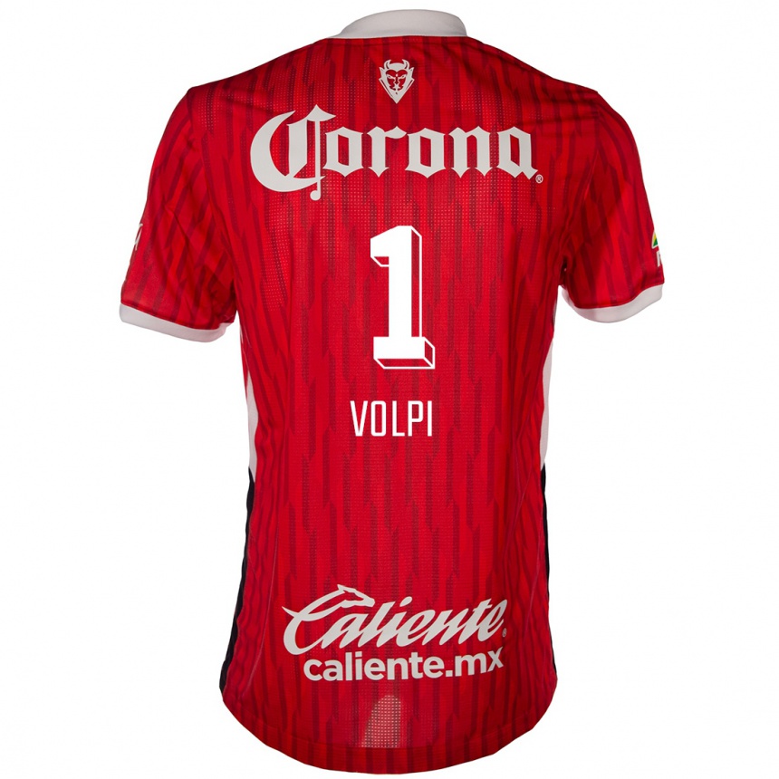 Niño Fútbol Camiseta Tiago Volpi #1 Rojo Blanco 1ª Equipación 2024/25 Argentina