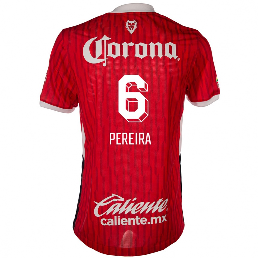 Niño Fútbol Camiseta Federico Pereira #6 Rojo Blanco 1ª Equipación 2024/25 Argentina