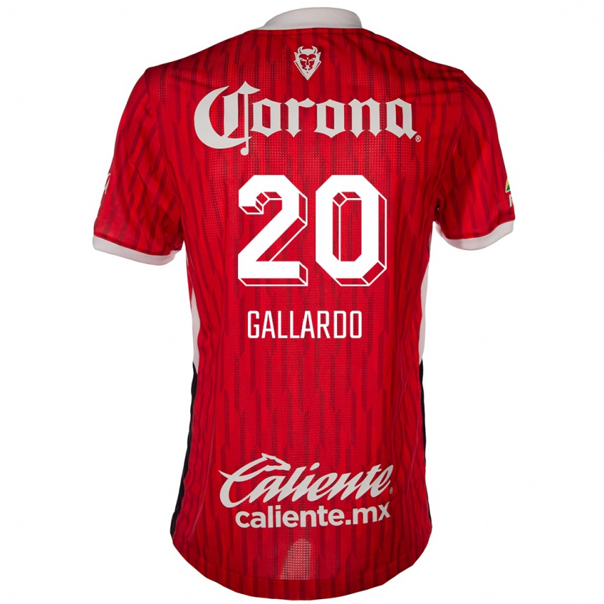 Niño Fútbol Camiseta Jesús Gallardo #20 Rojo Blanco 1ª Equipación 2024/25 Argentina