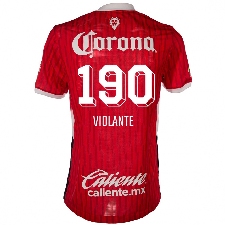 Niño Fútbol Camiseta Isaías Violante #190 Rojo Blanco 1ª Equipación 2024/25 Argentina