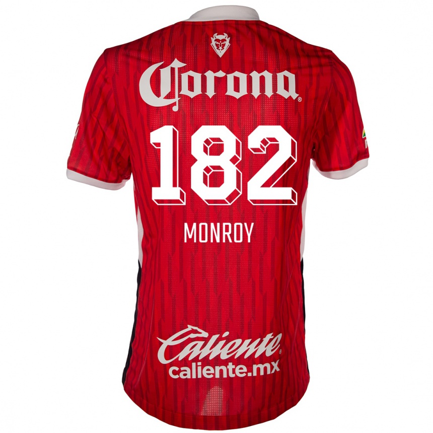 Niño Fútbol Camiseta Brayan Monroy #182 Rojo Blanco 1ª Equipación 2024/25 Argentina