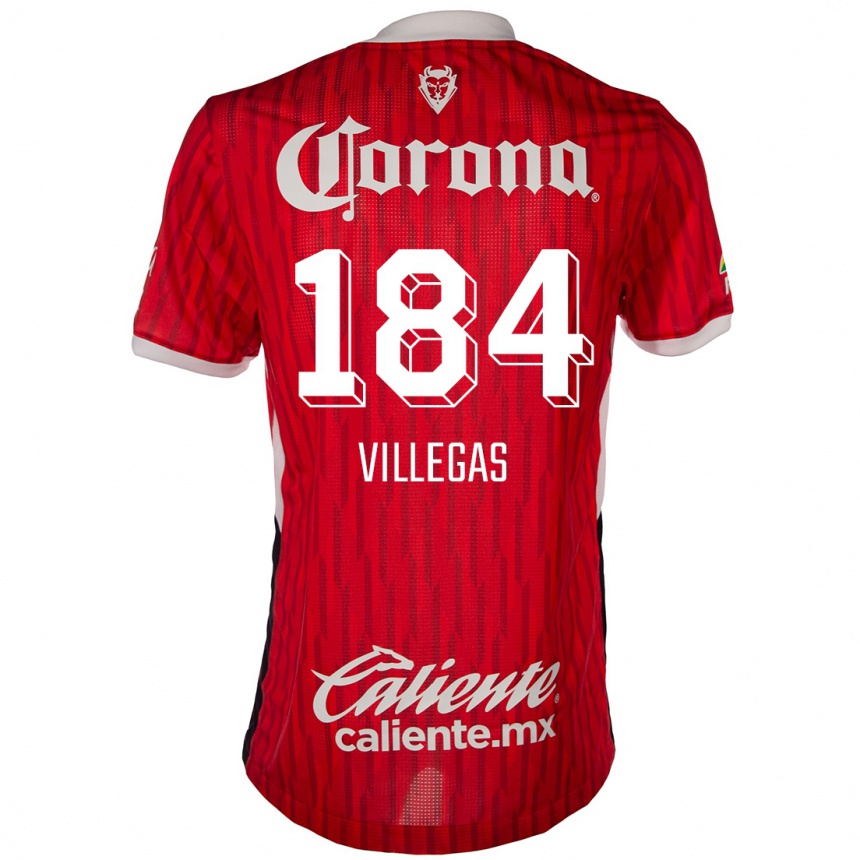 Niño Fútbol Camiseta Abraham Villegas #184 Rojo Blanco 1ª Equipación 2024/25 Argentina