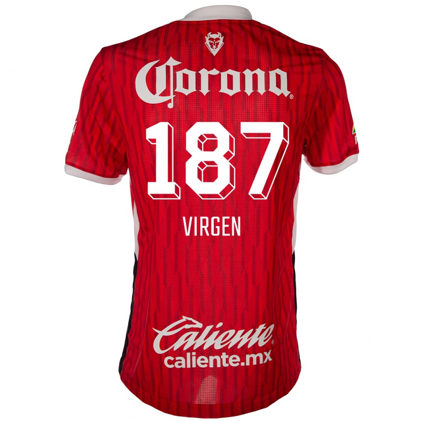 Niño Fútbol Camiseta Oswaldo Virgen #187 Rojo Blanco 1ª Equipación 2024/25 Argentina