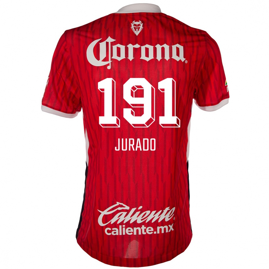 Niño Fútbol Camiseta Pablo Jurado #191 Rojo Blanco 1ª Equipación 2024/25 Argentina