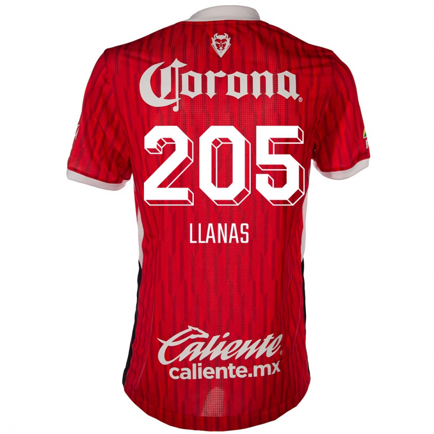 Niño Fútbol Camiseta Emmanuel Llanas #205 Rojo Blanco 1ª Equipación 2024/25 Argentina