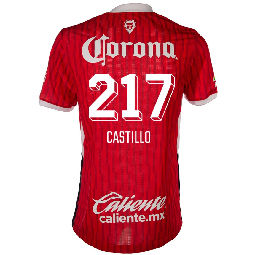 Niño Fútbol Camiseta Klever Castillo #217 Rojo Blanco 1ª Equipación 2024/25 Argentina