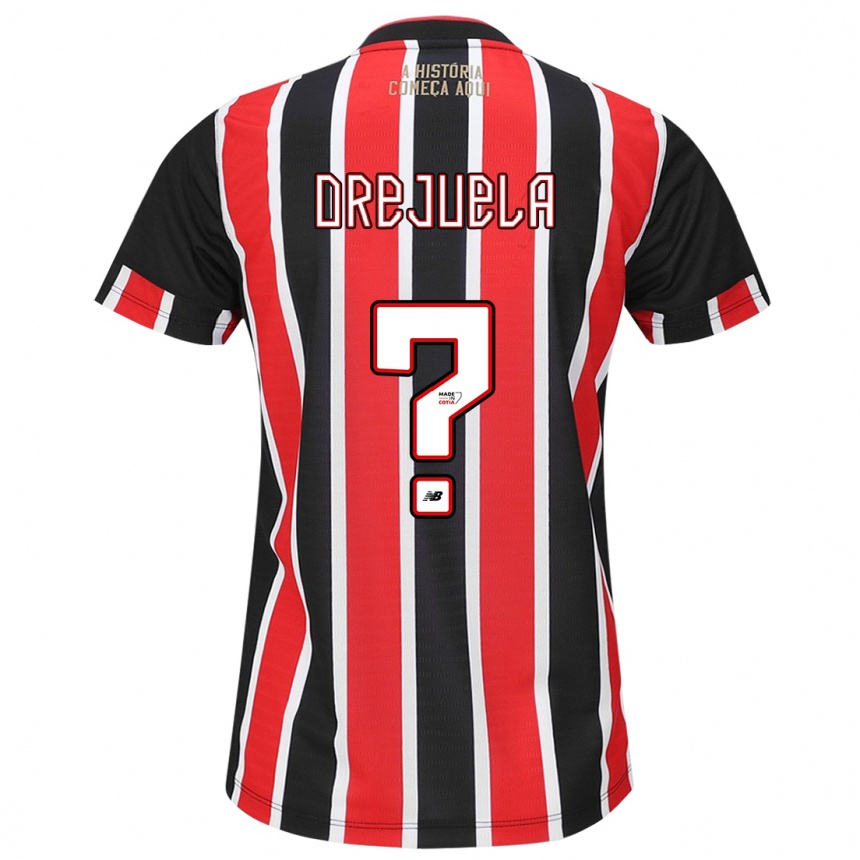 Niño Fútbol Camiseta Luis Orejuela #0 Negro Rojo Blanco 2ª Equipación 2024/25 Argentina